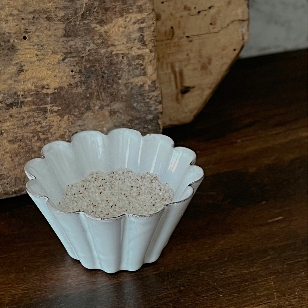 French Ceramic Mini Scalloped Pot