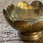 Scalloped Vintage Brass Bowl